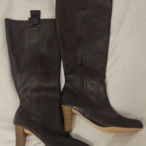 Marks & Spencer Dark Brown Leather Heeled Boots